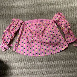 Avon MARK pineapple off the shoulder shirt